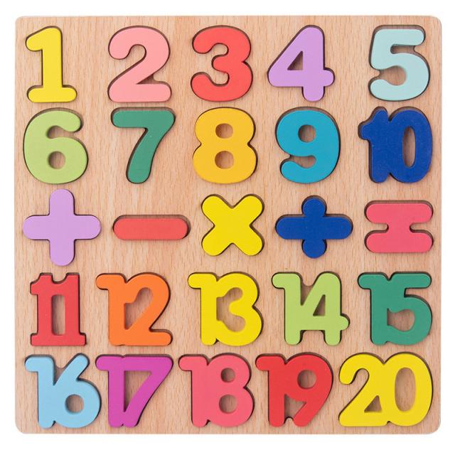 Children Wooden Puzzle Montessori Toys For Baby 1 To 2 3 Years Old Kids Alphabet Number Shape Matching Early Educational Games