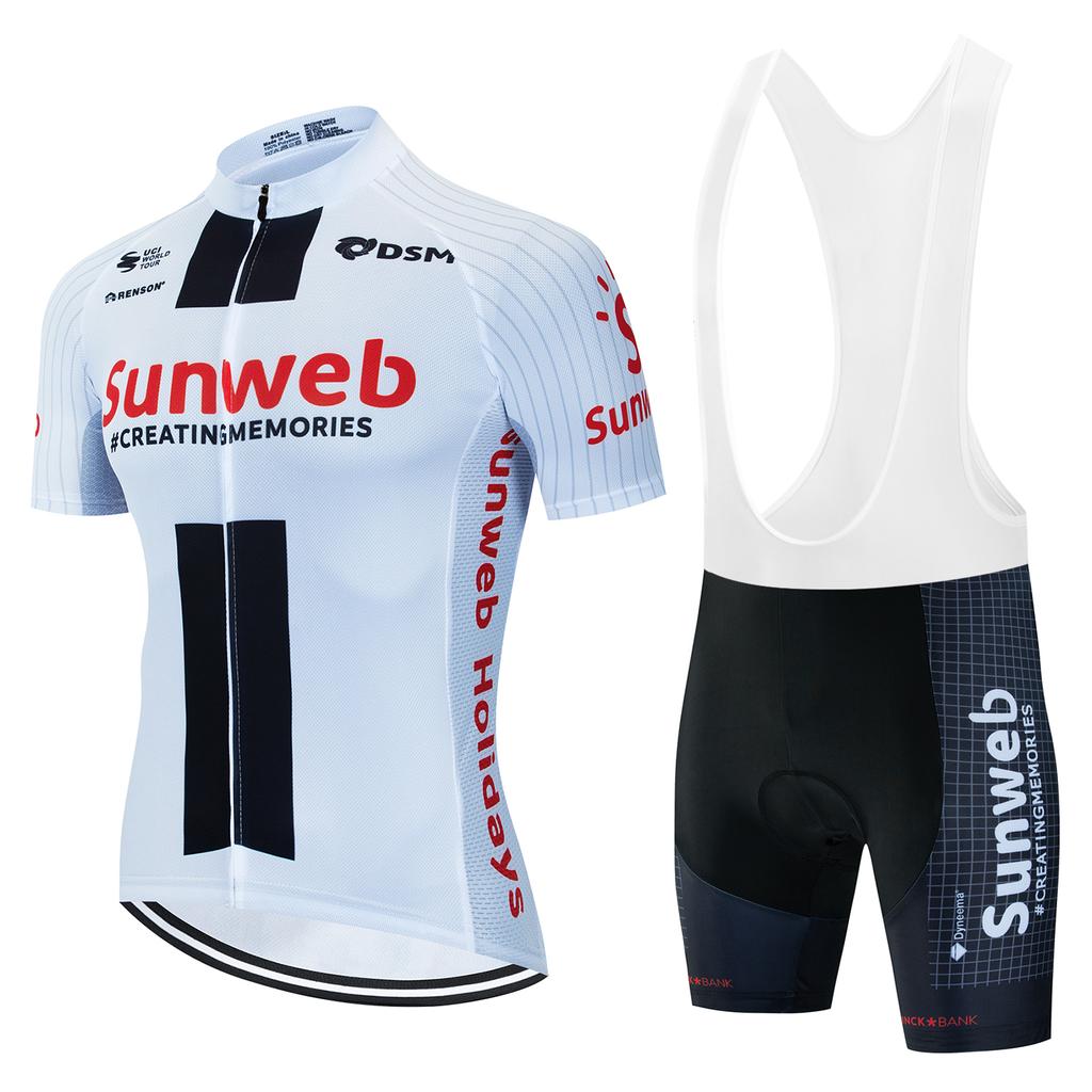 Sunweb 7 Hour Ride Pad Maillot Cycling Man Mtb Clothing Man Men's Cycling Gel Shorts Cyling Jersey Men Summer Mountain Bike Set