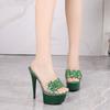 Fashion Catwalk Model High Heels with Stiletto Sexy Waterproof Platform 15cm Hate Heaven High Heels Slippers Female Summer