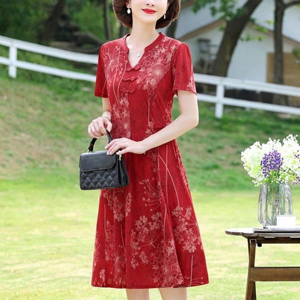 Cheongsam retro, mamă de vârstă mijlocie și în vârstă, costum cu fustă slabă, rochie largi de lungime medie de gamă înaltă