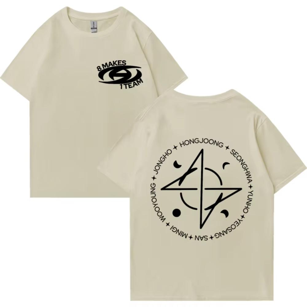 Kpop ATEEZ 8 Makes 1 Team Graphics Tshirt 2025 Men Women Vintag Oversized Tops Unisex Summer Print Cotton Short Sleeve T Shirts