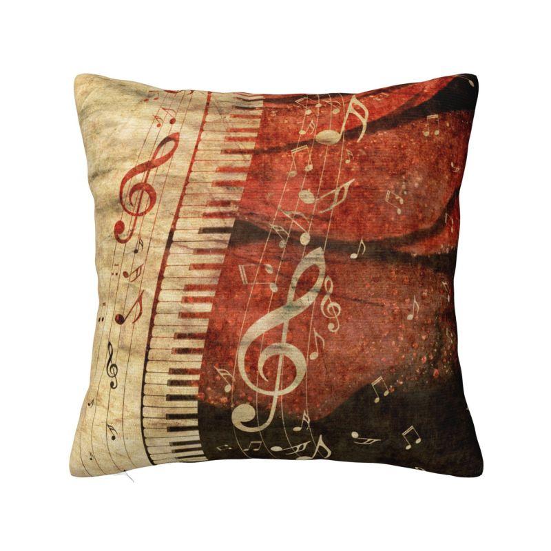 

Music Festival Musical Note Throw Pillow Case 40*40cm for Sofa Cushion Cover Soft Polyester Pillowcase Double-sided Printing 30x30cm 12x12in