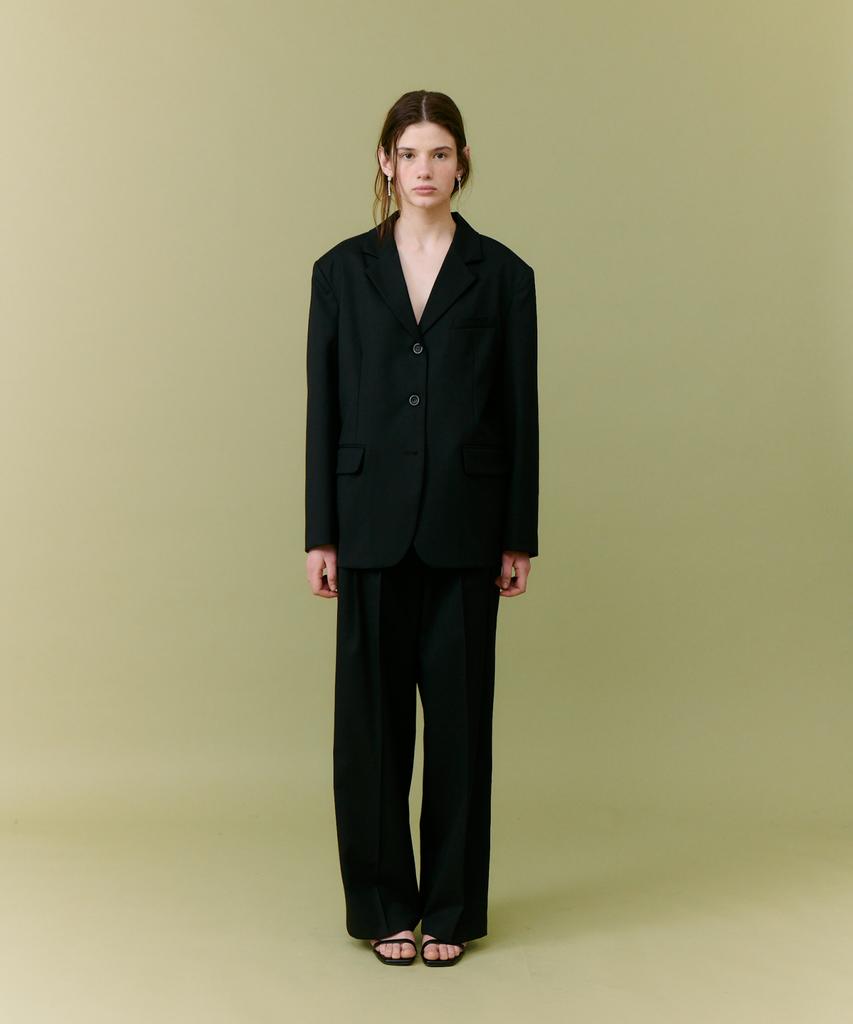 Deolil Spring Wool Slacks_Black