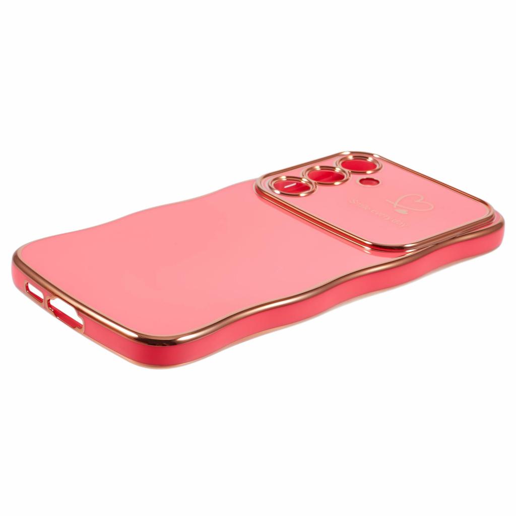 For Samsung Galaxy S23 FE Case Love Hearts TPU Phone Cover Curly Wave Frame Large Window