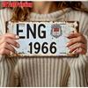 England Football License Plate - ENG 1966 Retro Soccer Wall Decor, Heavy-Duty Aluminum Metal Sign for Game Room, Garage, Bar, fo