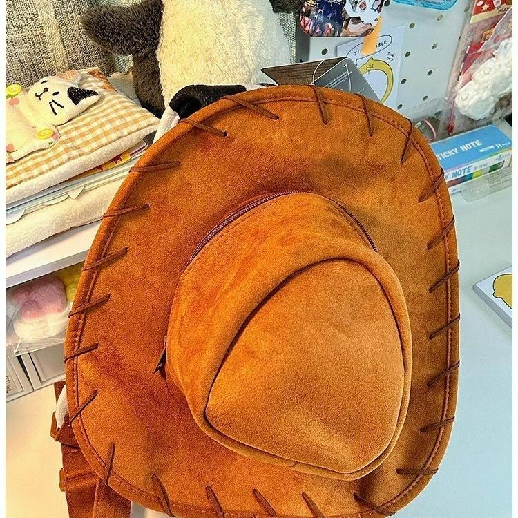 Woody Story Toy Hat Backpack Cute Creative Lightweight  Bag Sewn Needle Hread