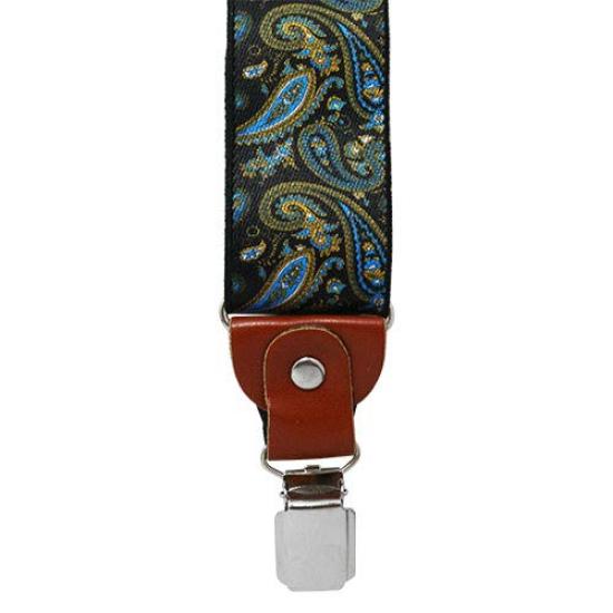 Suspender Clip Paisley Black sc00016 [Bowties.jp] Y-Shape