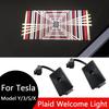 For Tesla Model 3 Highland LED Logo Projector Puddle Lights Ultra-Bright Welcome Light 3D Laser Ghost Shadow Light Model Y/3/S/X
