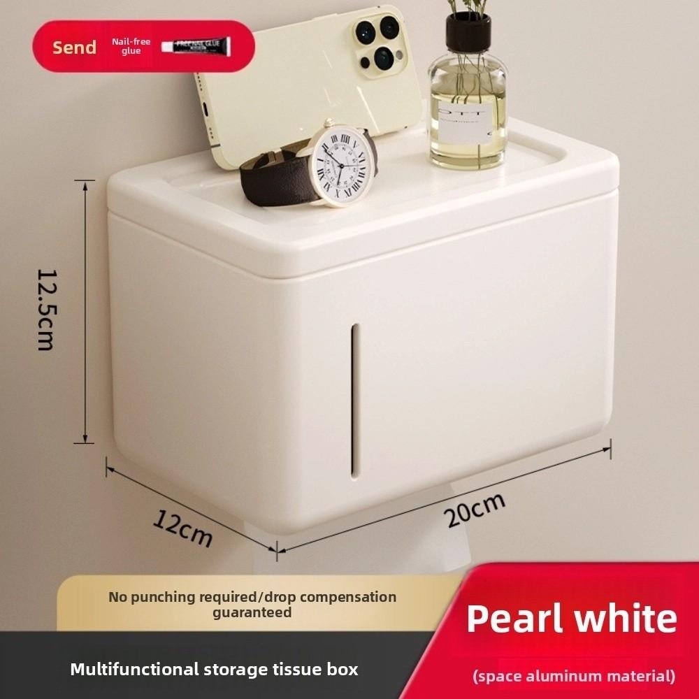 

Multi-functional Toilet Tissue Box Wall-mounted Bathroom Tissue Holder Bathroom Storage Box Home