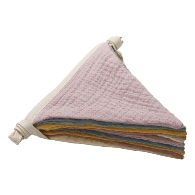 Guirlandes de fanions en tissu de coton, fanions triangulaires, lavables, pour chambre d'enfant, décoration de maison, jardin, rue