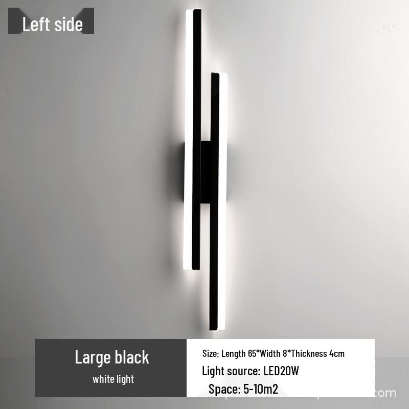 Nordic Luxury LED Bedside Wall Lamp - Minimalist Long Strip Design for Bedroom or Corridor