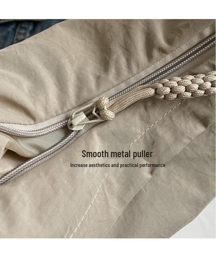 Women's Versatile Retro Nylon Crossbody Bag - Large Capacity Single Shoulder Dumpling Style