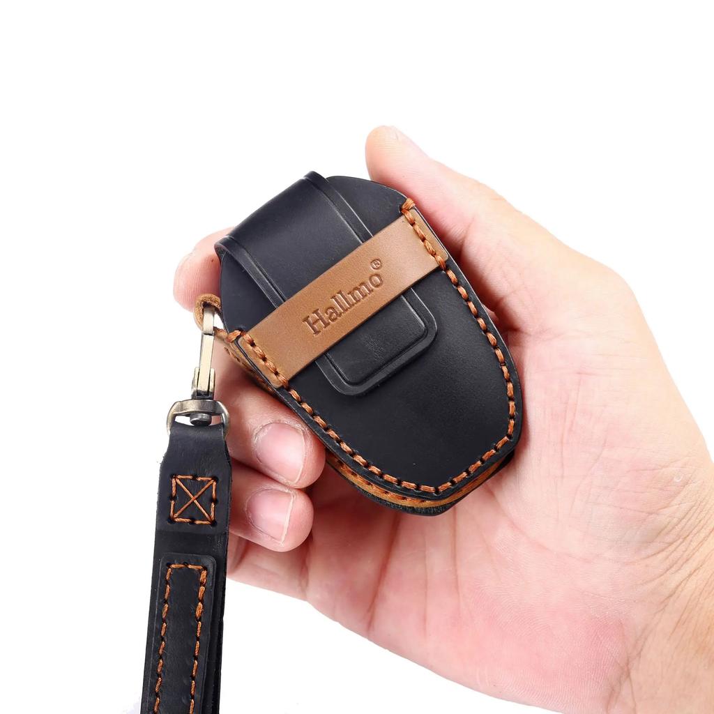 Luxury Leather Car Key Case Cover Fob Protector For Ssang Yong G4 Rexton Accessories Keychain Holder Remote Keyring Shell