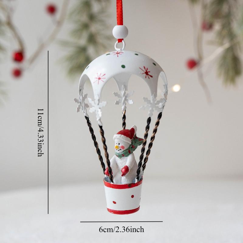 1PC Christmas Wrought Iron Claus/snowman/elk Parachute Decoration Pendant Creative Christmas Tree Parachute Decoration Pendant 7