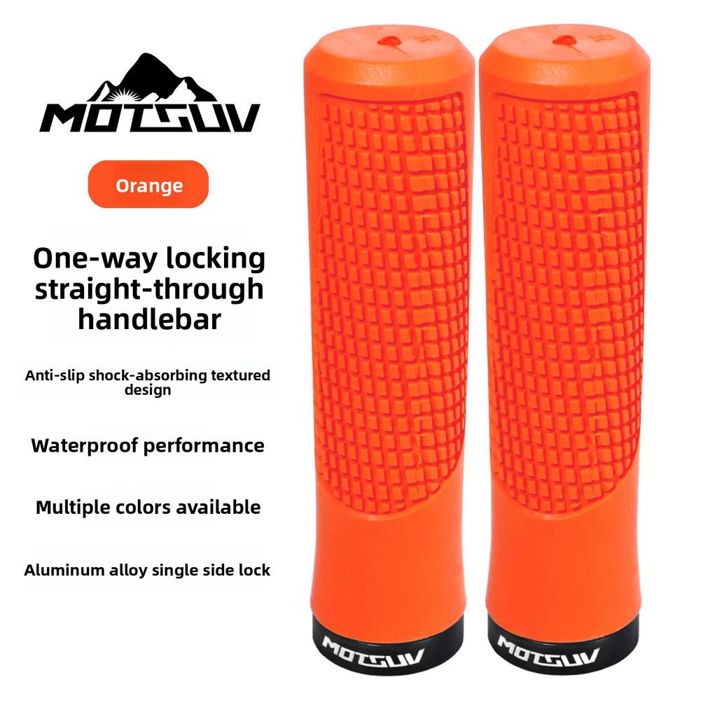 Lock On Bike Grips, Anti-Slip Shock Absorbing, Single Side Locking Handlebar Grips, Universal for MTB Folding Bike Cycling Parts