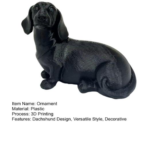 Yangyizhi 3D Printed Dachshund Sculpture, Miniature Dog Figurine, Matte Finish Statue, Artistic Pet Memorial Gift