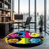 Halloween horror Printed Round Rug Carpet Chair Rug Area Rug Entryway Doormats,for Office Chair Living Room Bedroom Kitchen Room.