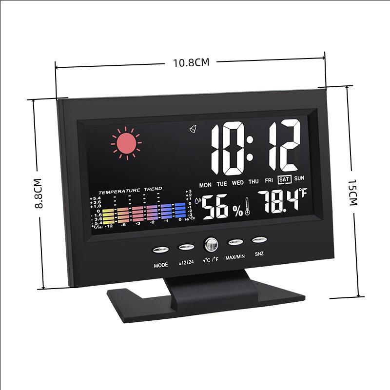 1 Set Thermometer Hygrometer Calendar Digital LCD Display Temperature And Humidity Meter Multi-functional Weather Station Clock