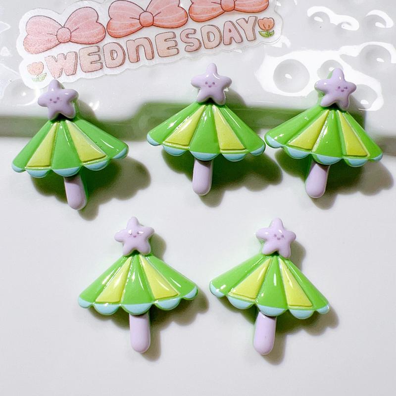 10Pcs Cute Bright Interesting Cartoon Beach Umbrella Slippers Series Resin Scrapbook Diy Jewelry Wedding Hairpin Accessories A94