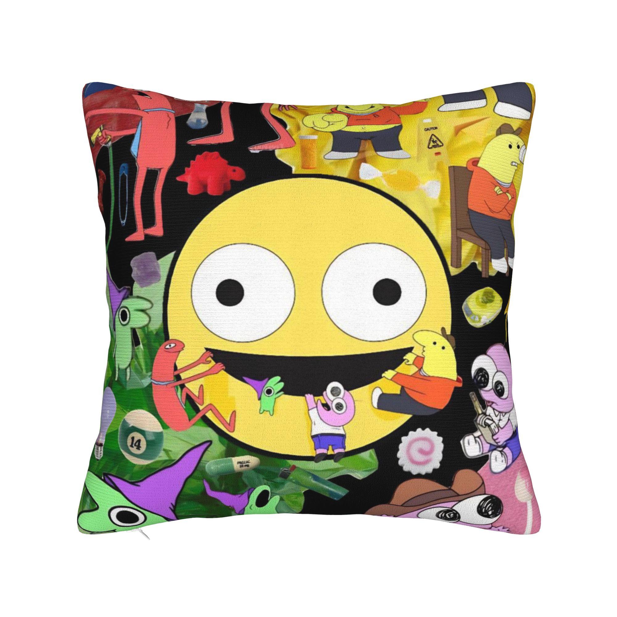 Decorative Pillowcase Smiling Friends Pim and Charlie  Product Home  Pillow Case Cover Square Multiple Sizes 12x12Inch