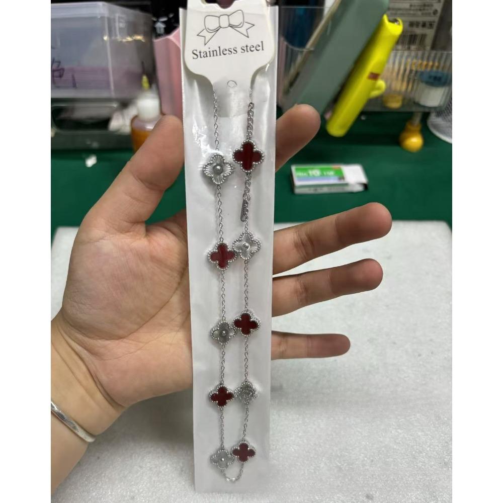 Ten Flower Necklace Double-Sided Four-Leaf Clover Clavicle Chain High-End Women's Necklace