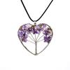 Natural Gravel Crystal Tree Of Life Heart-Shaped Colorful Natural Stone Fortune Tree Love Necklace N38