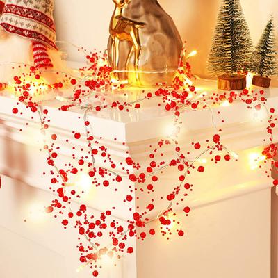 LED-Lichterketten mit roten Perlen, wasserdicht, für Weihnachten, Hochzeit, Geburtstag, Partys, Neujahr