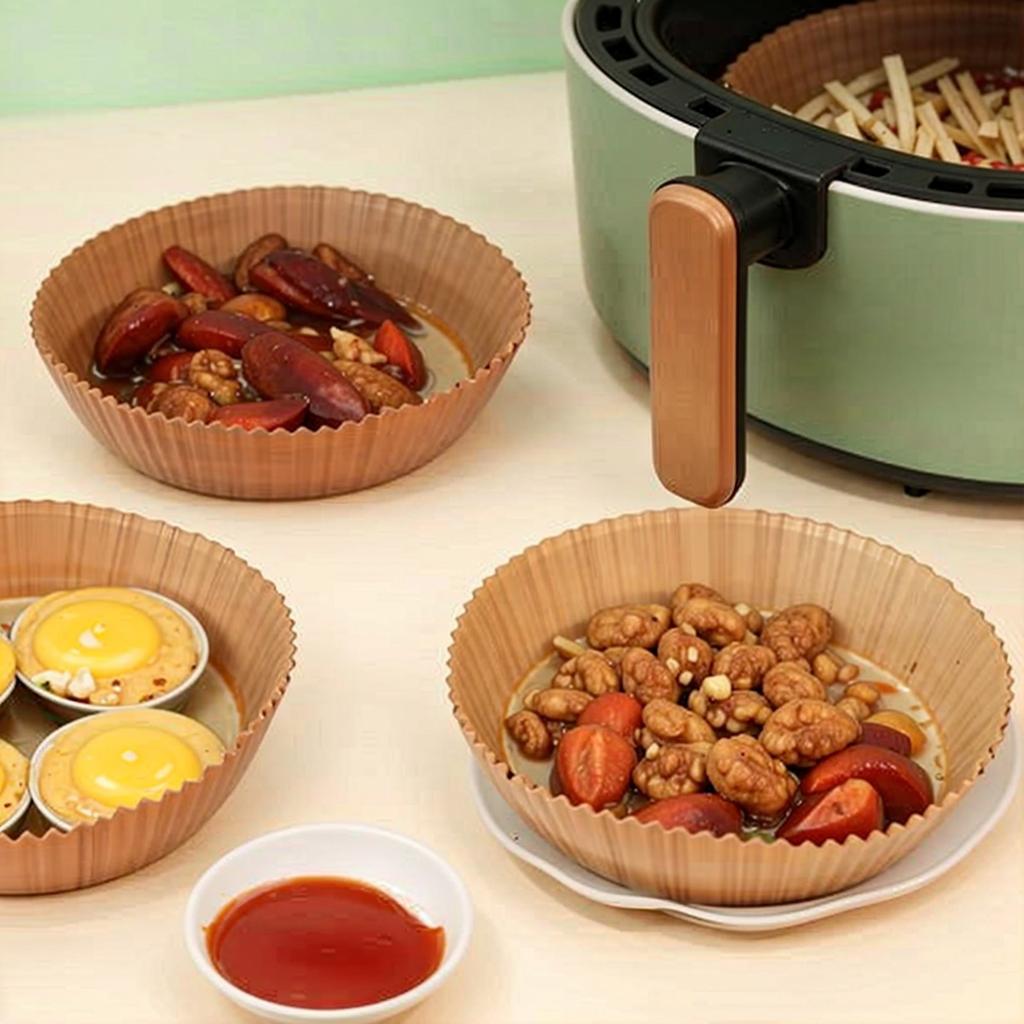 6.3” Small Round Fryer Liners, 2-4 Qt Airfryer Paper Liners, 50Pcs Disposable Parchment Paper For  Fryer – Non-Stick And Oil Proof For Easy