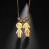 Lemegeton Personalized Custom Boy Girl Kids Family Name Pendant Necklace for Women Men Child Engraved Name Date Bijoux Gift