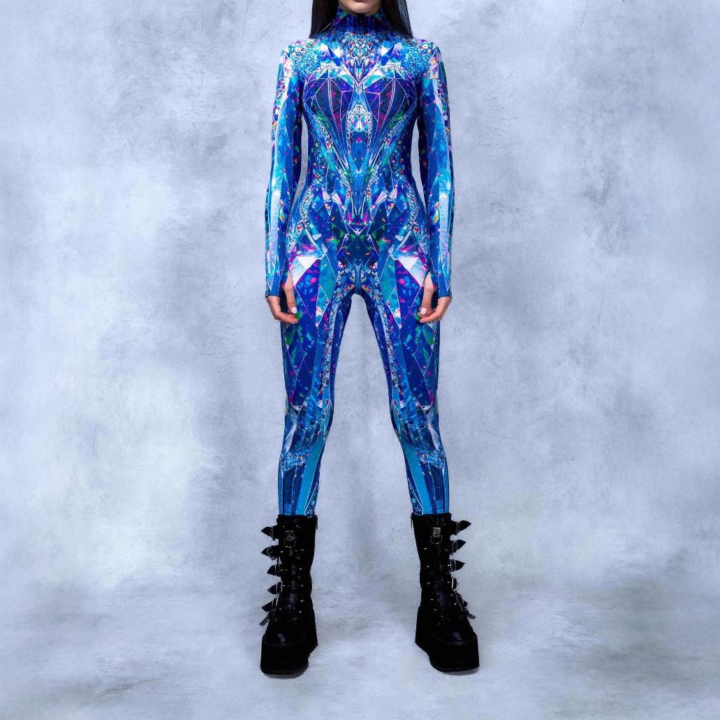 

3D цифровий друк сценічних костюмів для дорослих Хелловін події карнавал тематична вечірка косплей костюм гральний костюм комбінезон S