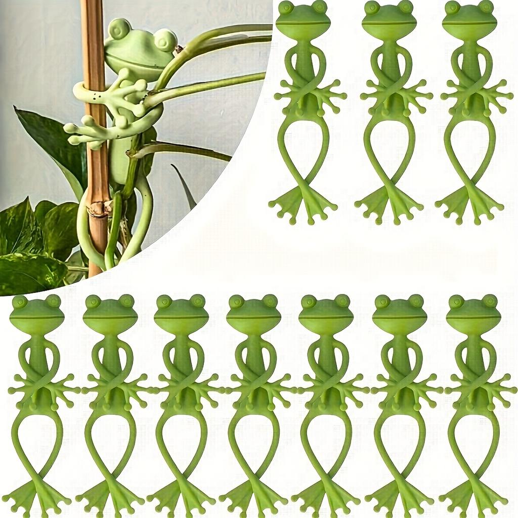 Green Frog Plant Stands, Cute And Stable PP Plant Supports, Suitable for Small Potted Plants And Budding Plants, Perfect Indoor Garden Decorations
