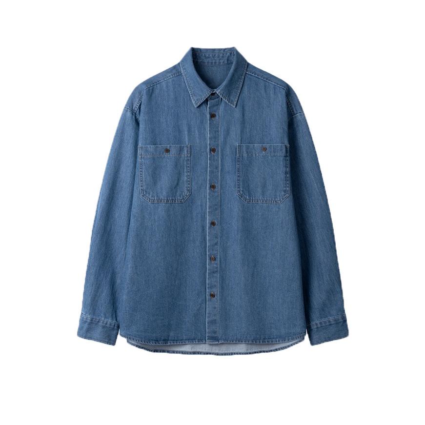 Retro Washed Denim Jacket Men's Autumn Loose Long-sleeved Shirt Handsome Lapel Jacket