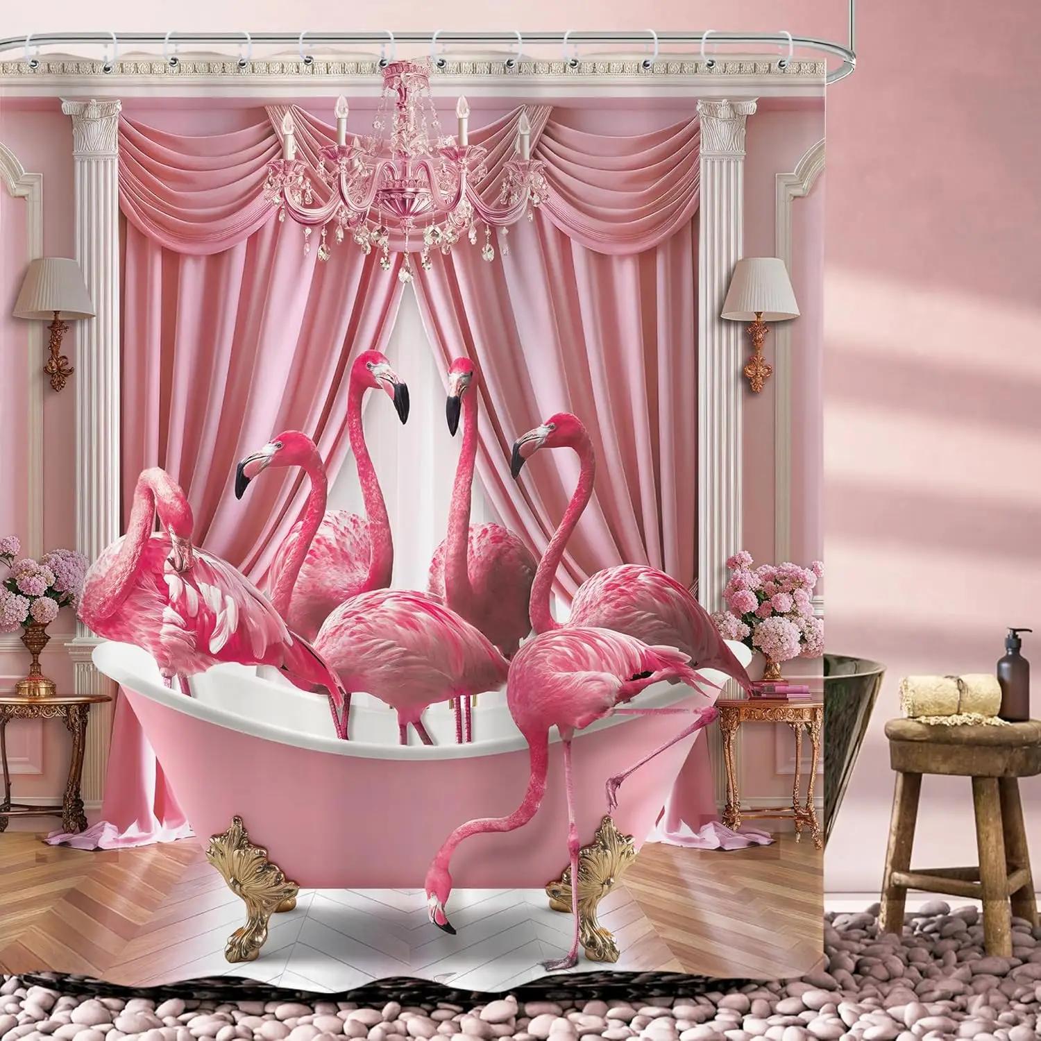 

Japanese Cherry Cat Shower Curtain Black White Red Cute Animal Waterproof Polyester Bathroom Home Decorative Cover with Hook W90xH180cm