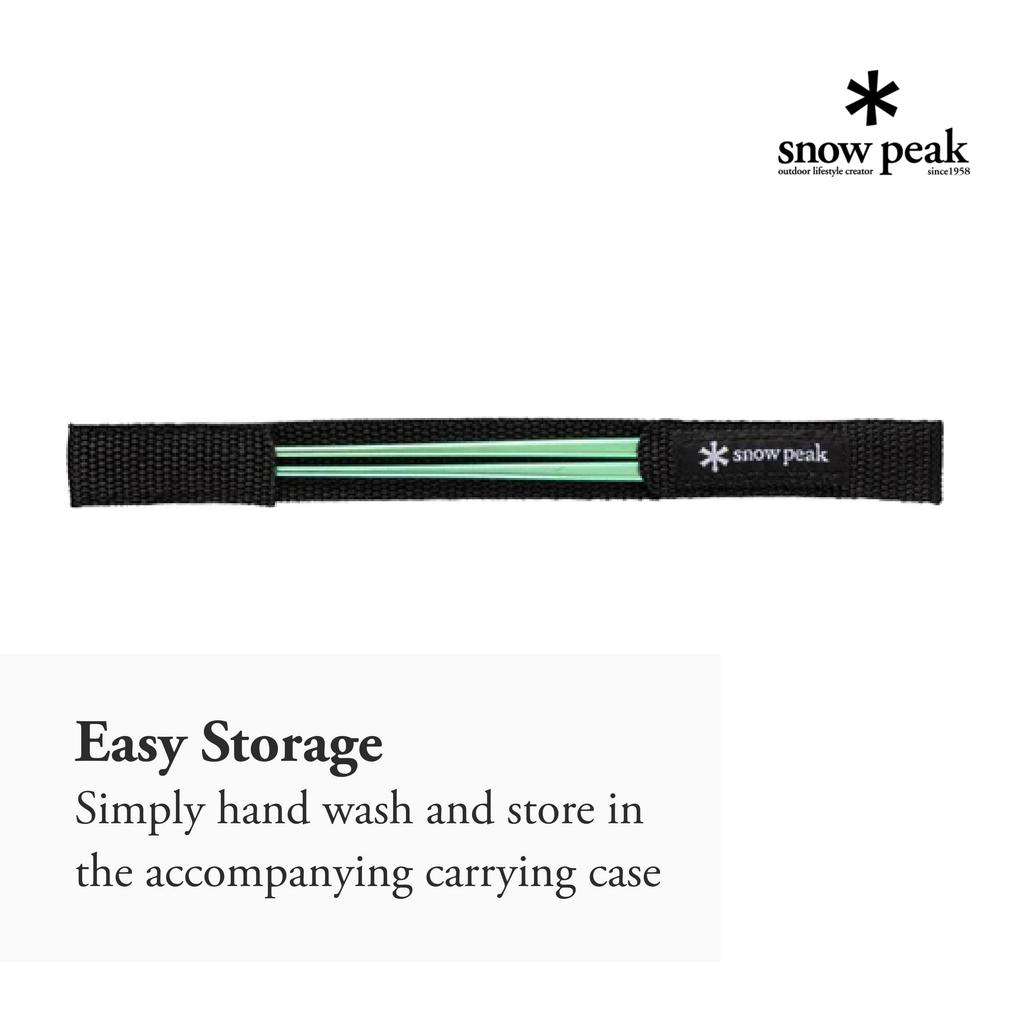Snow Peak Titanium Tapered Chopsticks with Novelty Included (Green) (SCT-115-GR)
