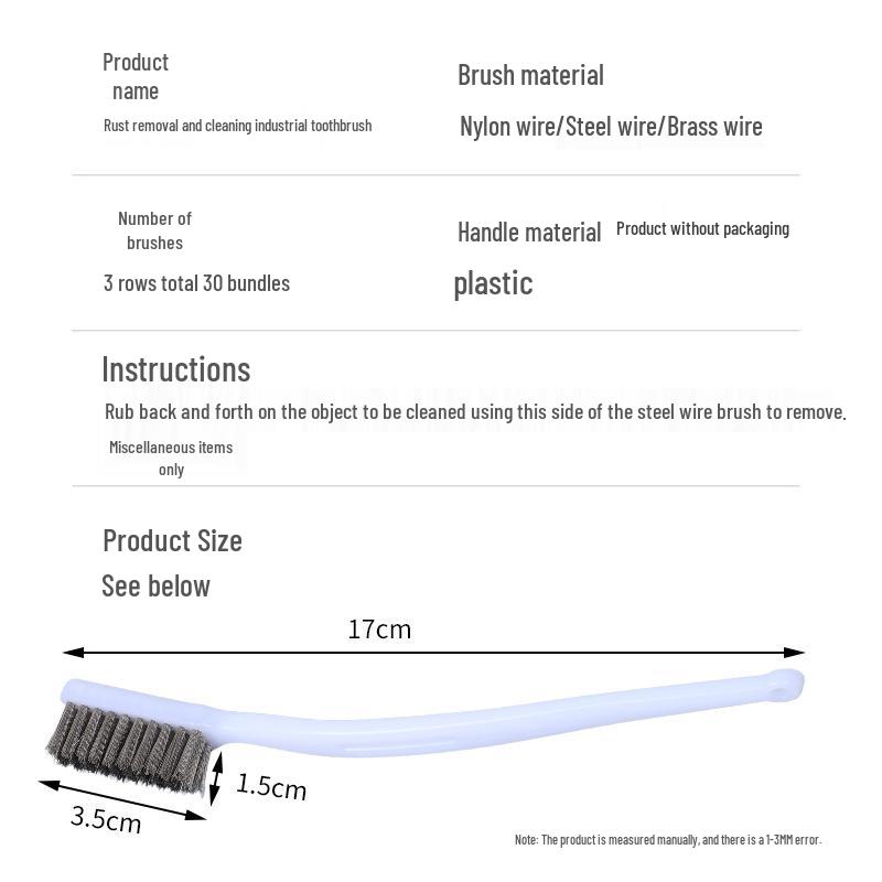 Industrial Stainless Steel Rust Removal & Polishing Brush for Toothbrush Gaps & Gas Stoves.