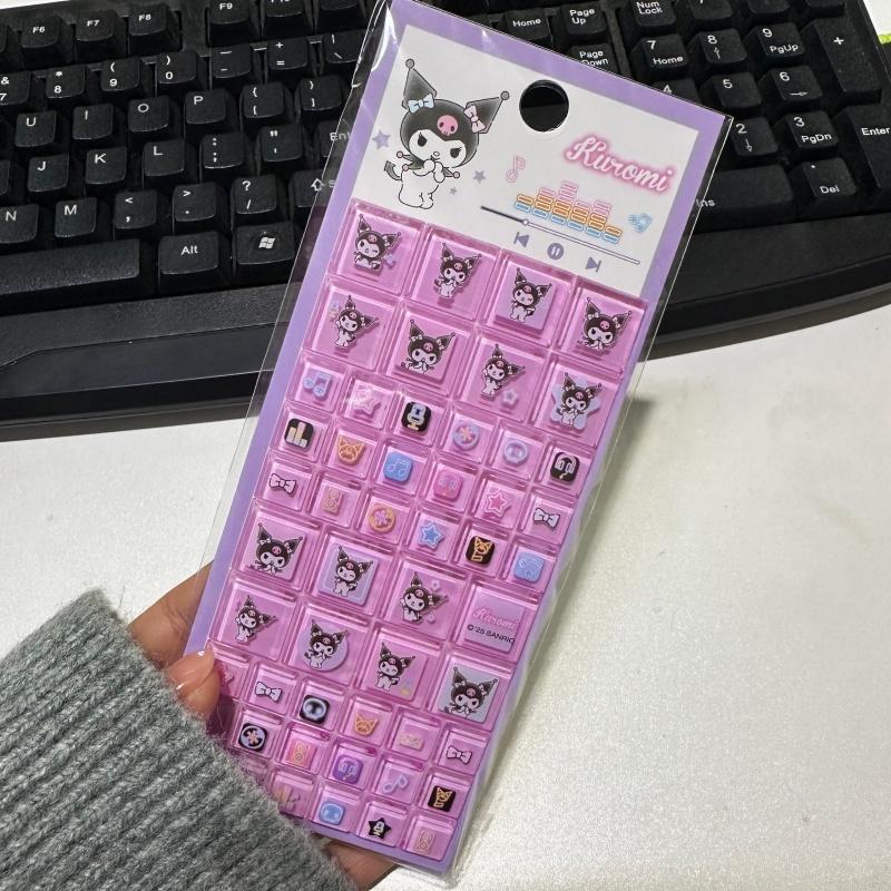 3D Sanrio Square Stickers Anime Phone Laptop Luggage Decoration Creative Diy Rhinestone Decal Kids Toys Cartoon Gift