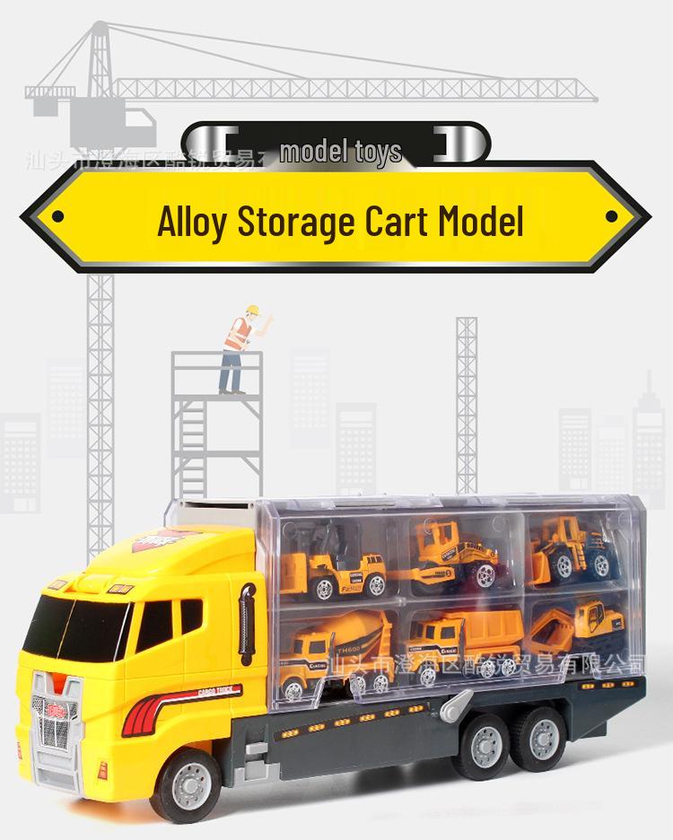 12-Piece Engineering Transport Vehicle Set with Opening Doors and Inertia Action - Children's Toy