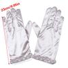 Satin Gloves Evening Galas Gloves with Beaded Trim Short Gloves Wedding Bride Gloves Formal Occasion Stage Props Gloves