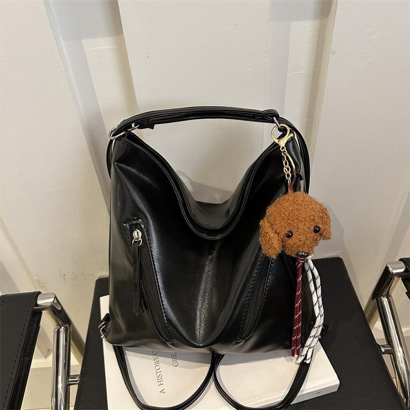 Retro Backpack Bag Women's New Fashion Bag Casual Large-capacity Bear Single Shoulder Oblique Span Bucket Bag