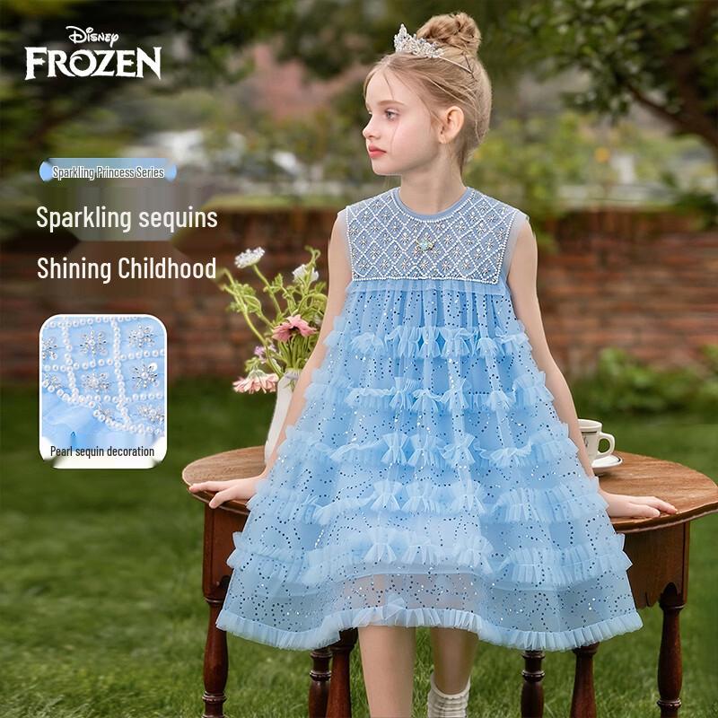 Disney Girls  Elsa Princess Summer Lace Dress 120
