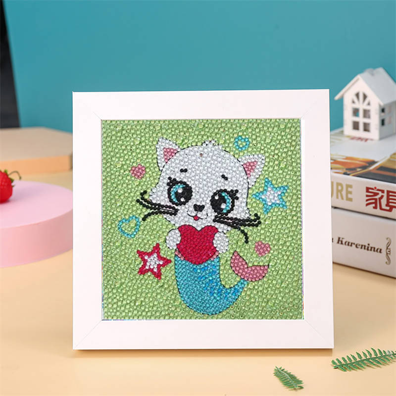 Kids Full Drill 5D Diamond Painting Kit, Cartoon Animal Handmade Diy Diamond Paste Decor Art