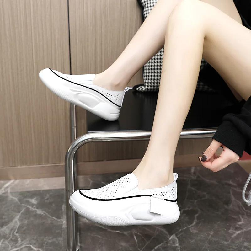 Sports Shoes Woman Summer  In Casual Slip-on Sneakers Fashion Hollow Breathable Loafers Women Running Shoes Footwear 2024