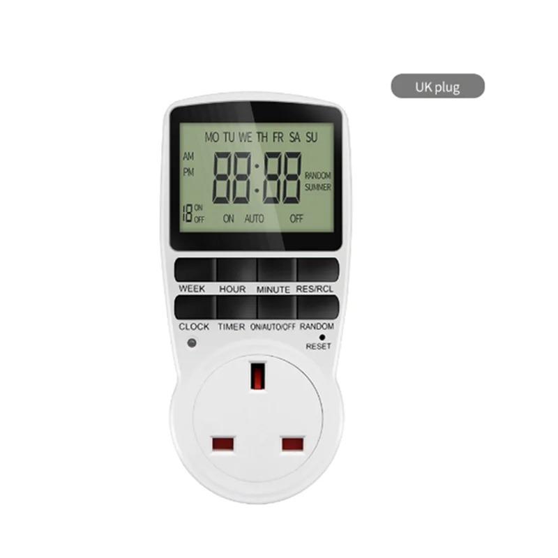Elektronischer Digitaler Timer Küchentimer Steckdose 230V 110V 12/24 Stunden Zyklische Steckdose Programmierbare Zeitschaltung EU FR US UK AU Stecker