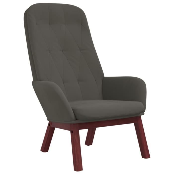 VidaXL Chaise de relaxation Gris foncé Velours 341219