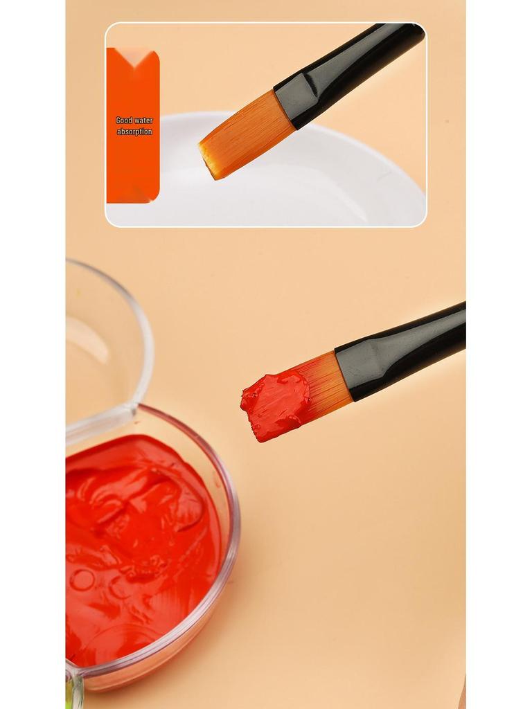 10-Piece Nylon Oil & Gouache Paintbrush Set for Art & Watercolor