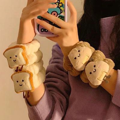 Spa-Stirnband-Armband zum Waschen des Gesichts, Fleece, Hautpflege, Toast, Haarband, Handgelenksmanschetten für Frauen und Mädchen, Make-up