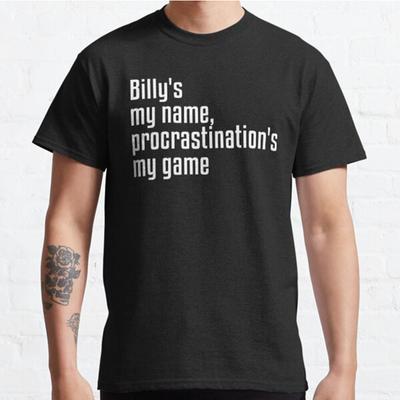 Men Fashion Casual Short Sleeves Billy's My Name Black Tees Oversized T-shirts