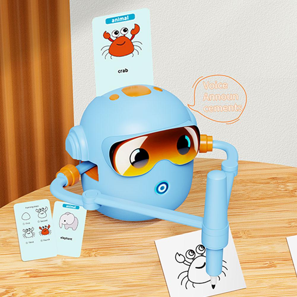 Interactive Educational Drawing Robot Preschool Learning Activities with 100 Cards Birthday Christmas Gifts for Boys Girls