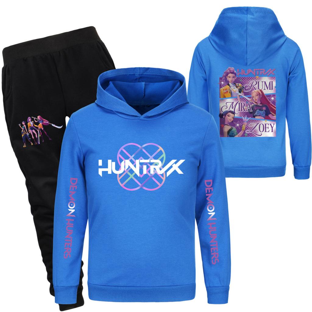 Children's Hooded Top And Pants Two-piece Tracksuit Set Long-sleeved Printed Sweatshirt Set