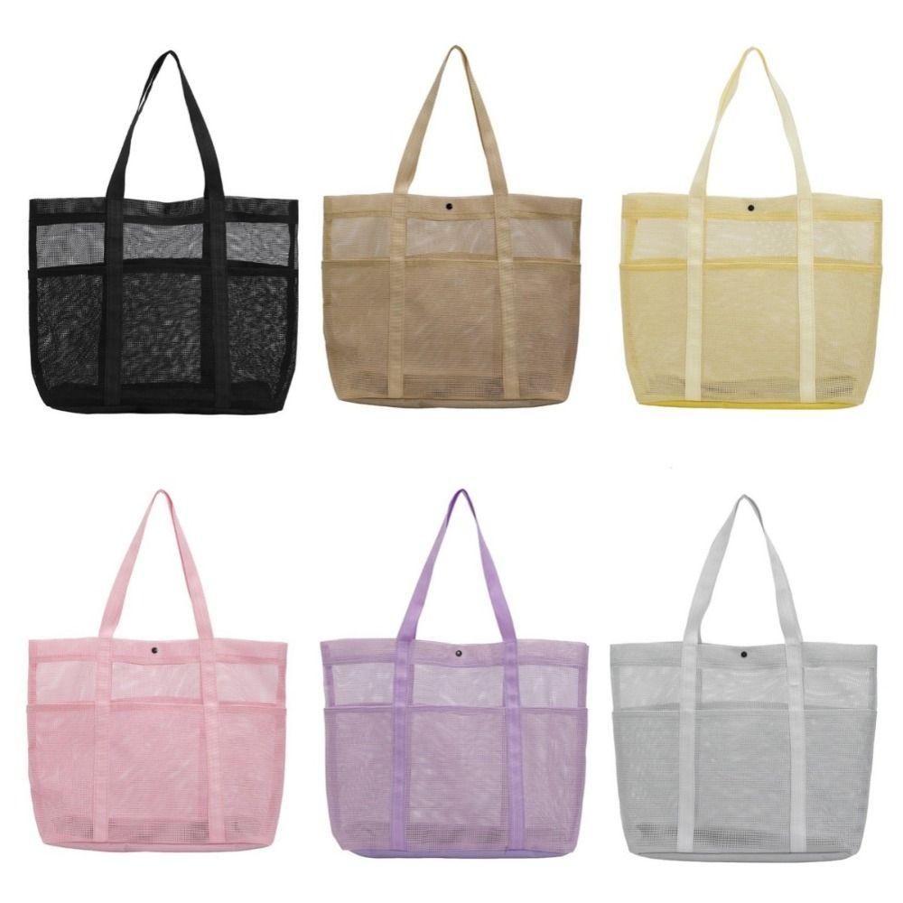 Lightweight Mesh Beach Bag Foldable Toiletries Organizer Fashion Toiletry Storage Bag Seaside